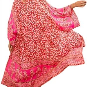 Red and Pink Floral Duster Kimono